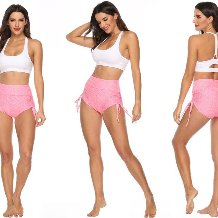 Push-Up High-Waist Sports Shorts Polyester Spandex