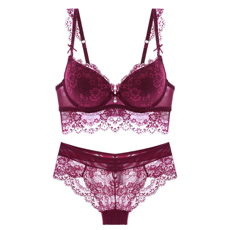 Push-Up Lace Bra and Panties Set