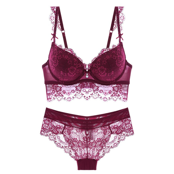 Push-Up Lace Bra and Panties Set