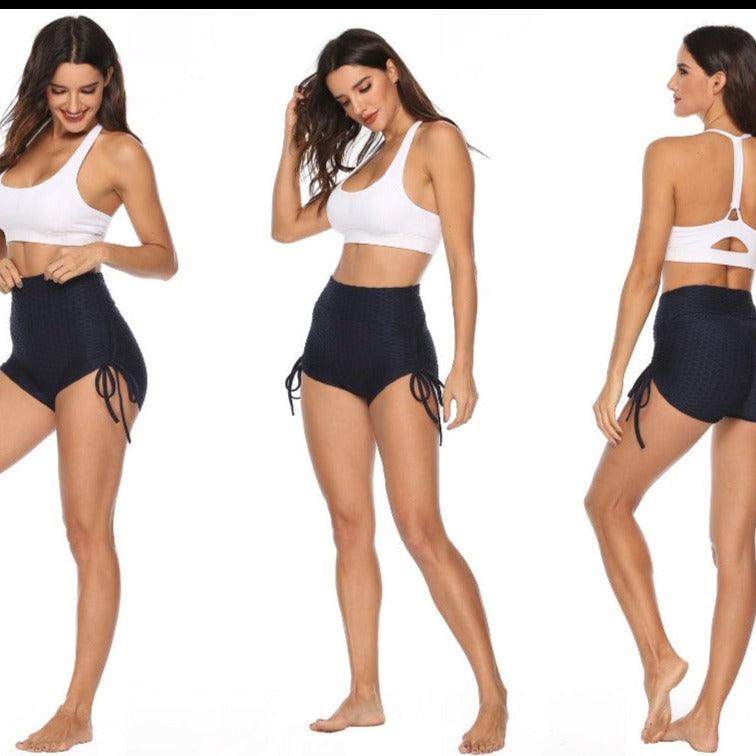 Push-Up High-Waist Sports Shorts Polyester Spandex