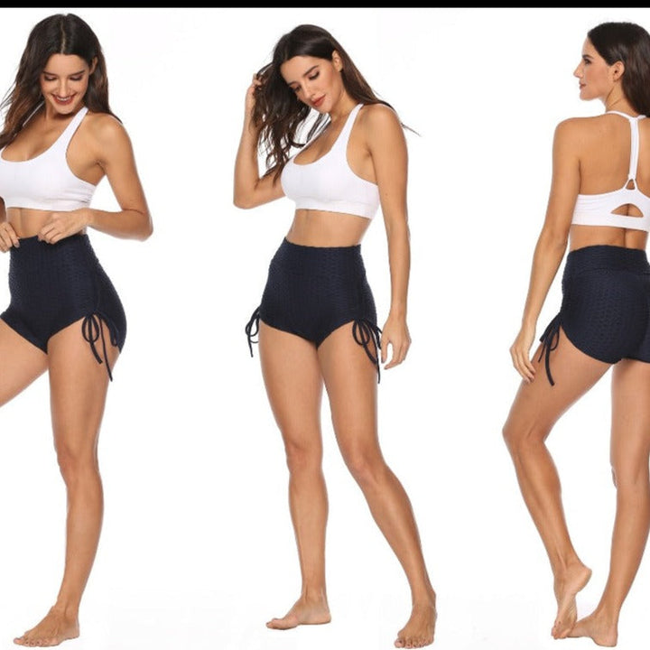Push-Up High-Waist Sports Shorts Polyester Spandex