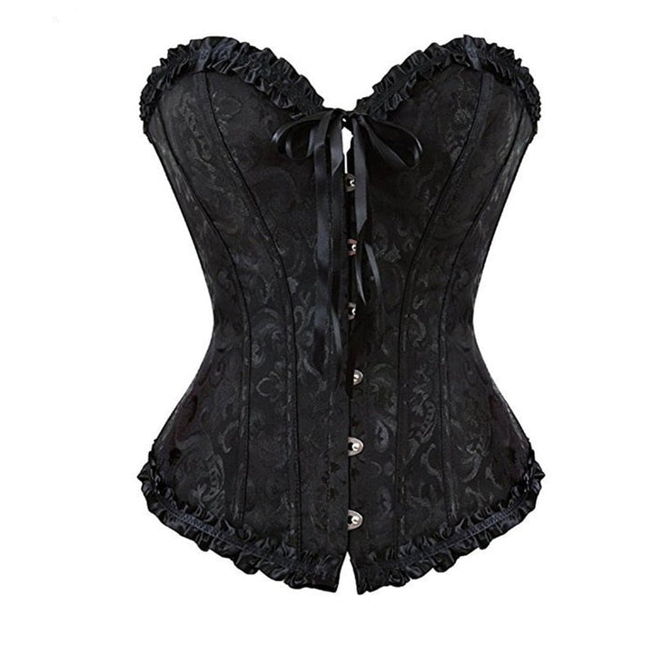 Classic Lace-Trim Corset Adjustable Tie