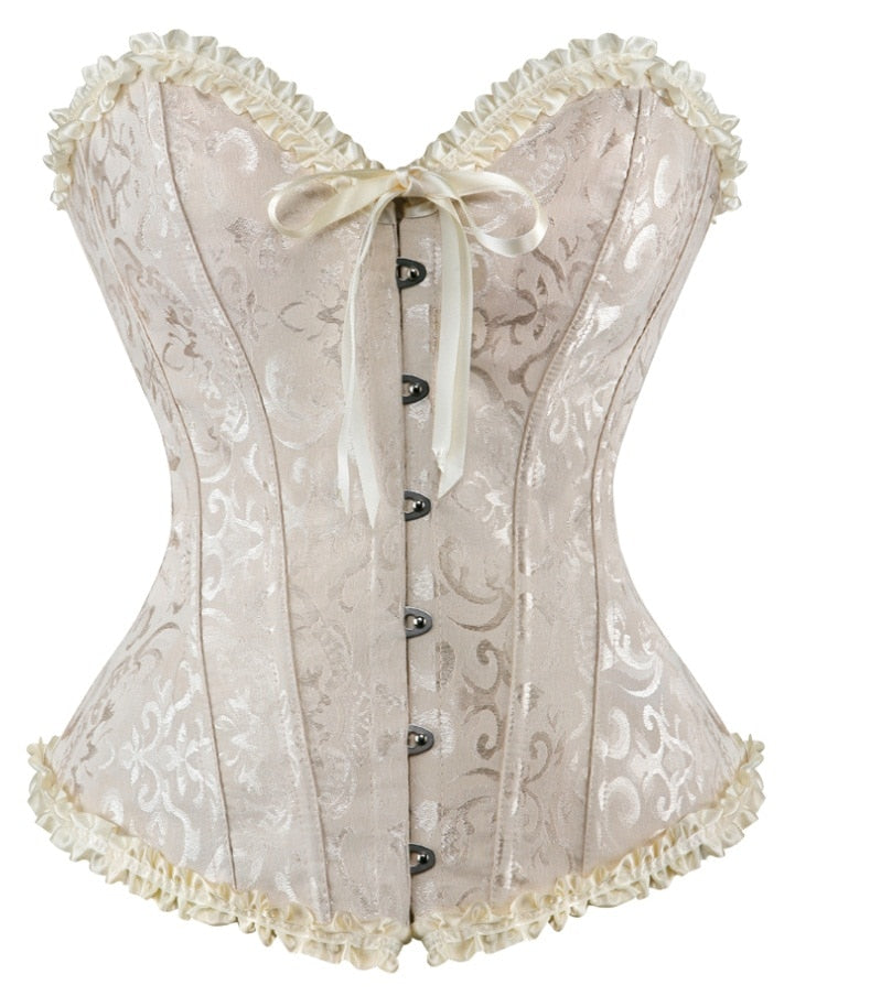 Classic Lace-Trim Corset Adjustable Tie