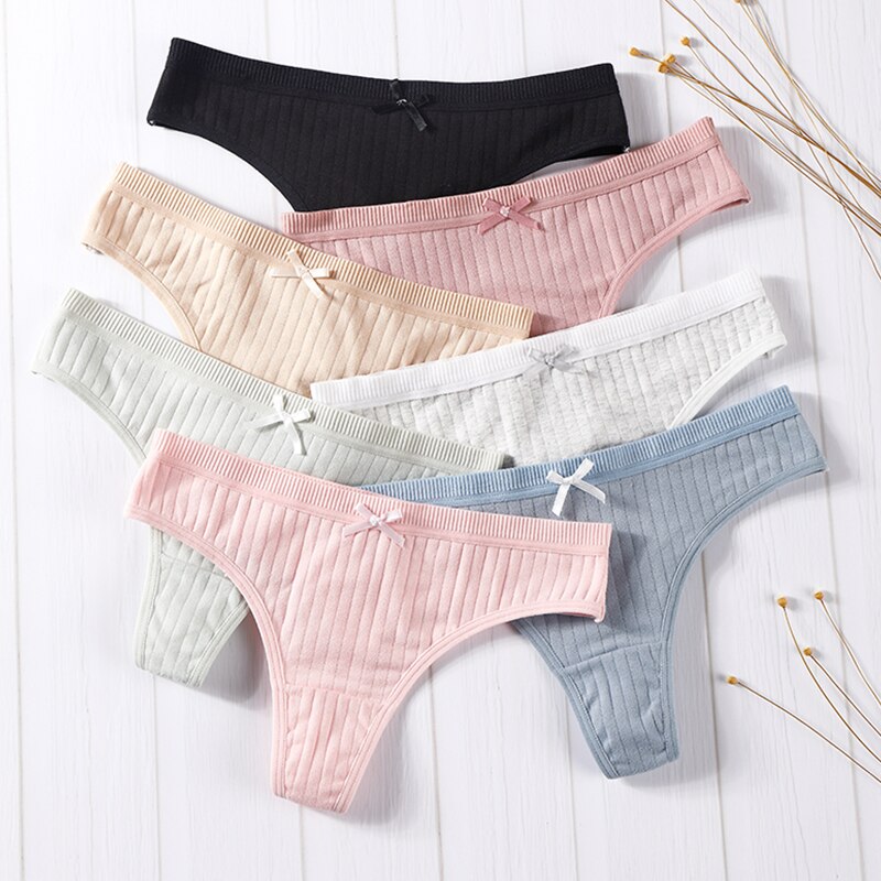 Elastic Waist Bow-Detail Comfort Thong