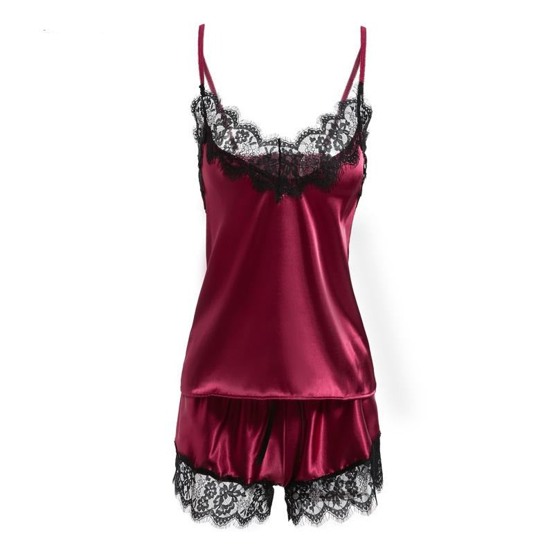 Lace-Trim Top and Shorts Nightwear Set