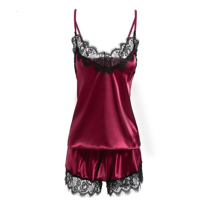 Lace-Trim Top and Shorts Nightwear Set
