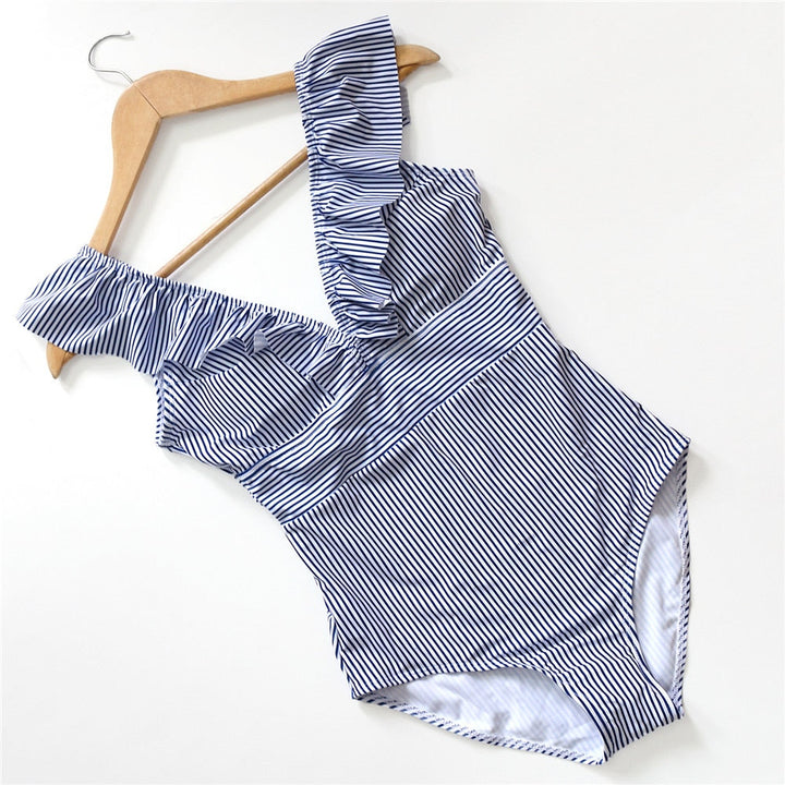 Ruffle Figure-Enhancing One-Piece Swimsuit