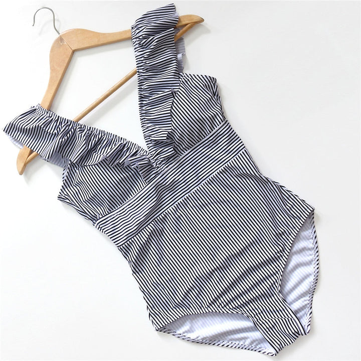 Ruffle Figure-Enhancing One-Piece Swimsuit