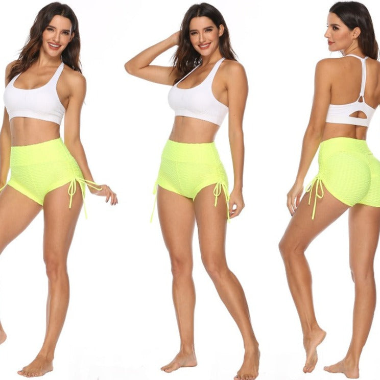 Push-Up High-Waist Sports Shorts Polyester Spandex