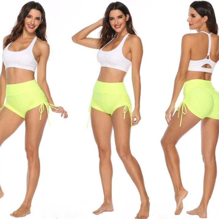 Push-Up High-Waist Sports Shorts Polyester Spandex