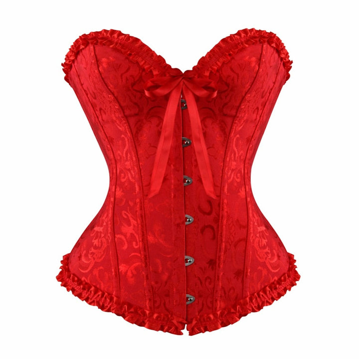 Classic Lace-Trim Corset Adjustable Tie