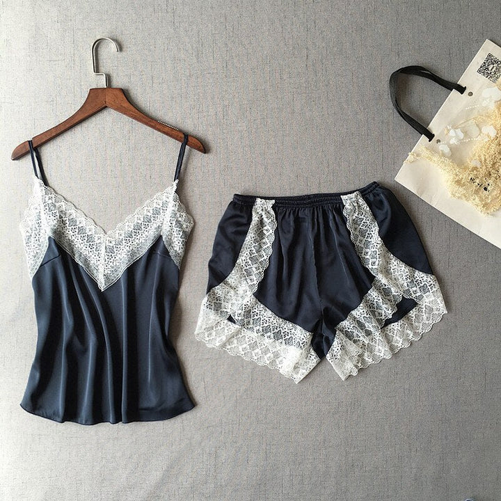 White Lace Two-Piece Nightwear Set