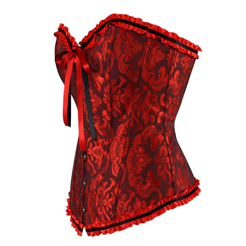 Classic Lace-Trim Corset Adjustable Tie