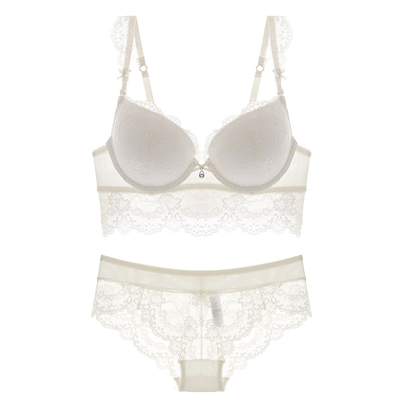Push-Up Lace Bra and Panties Set