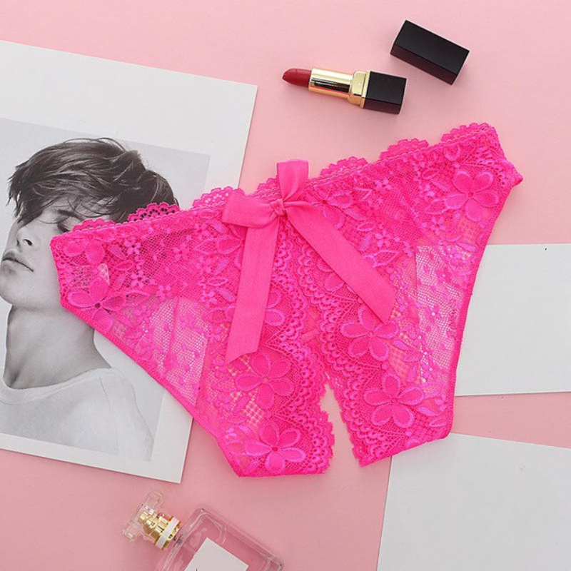 Lace Bow Cut-Out Panties