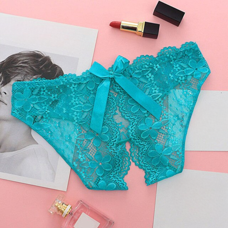 Lace Bow Cut-Out Panties