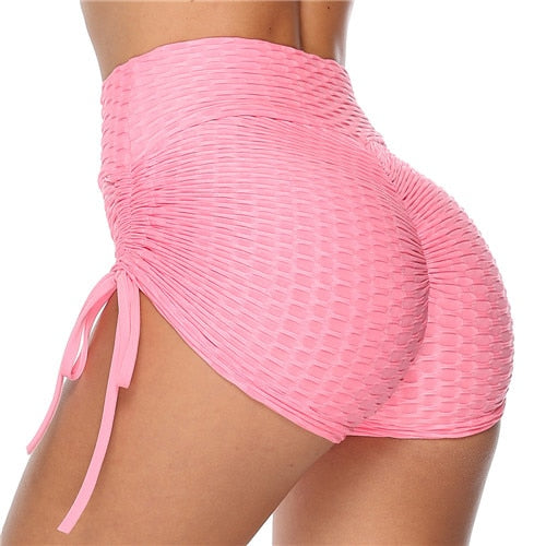 Push-Up High-Waist Sports Shorts Polyester Spandex