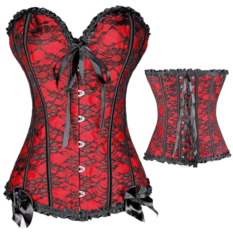 Gothic Lace Polyester Figure-Enhancing Corset