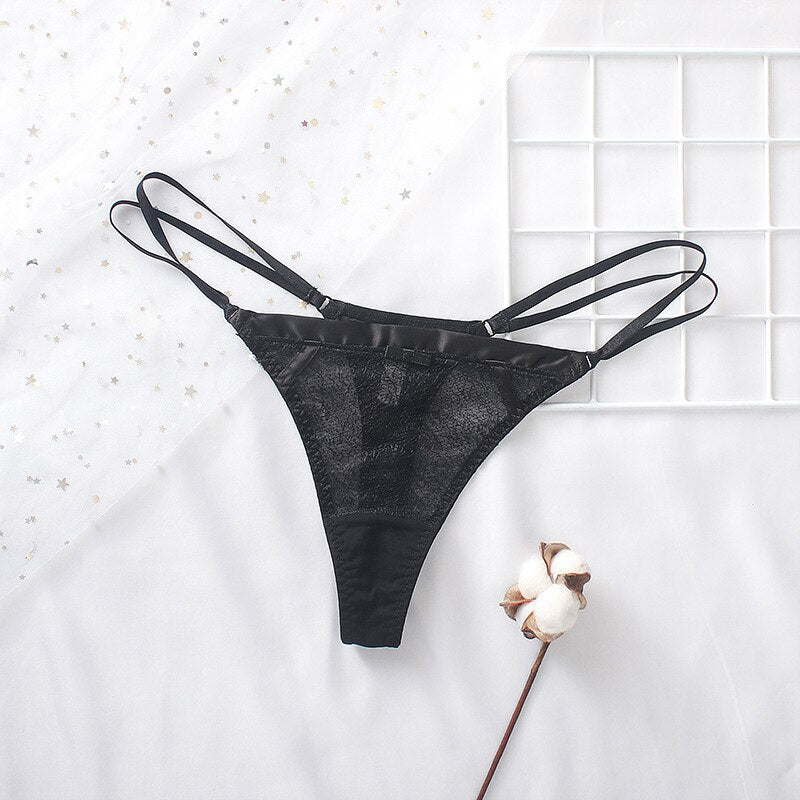 Mesh Decorative Strap Figure-Enhancing Thong