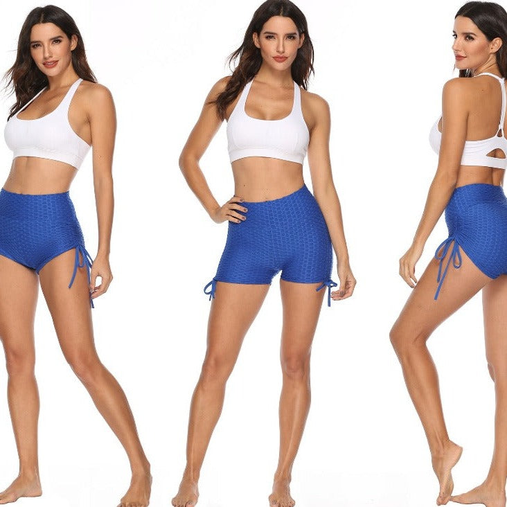 Push-Up High-Waist Sports Shorts Polyester Spandex