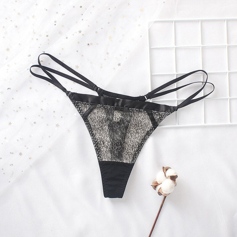Mesh Decorative Strap Figure-Enhancing Thong