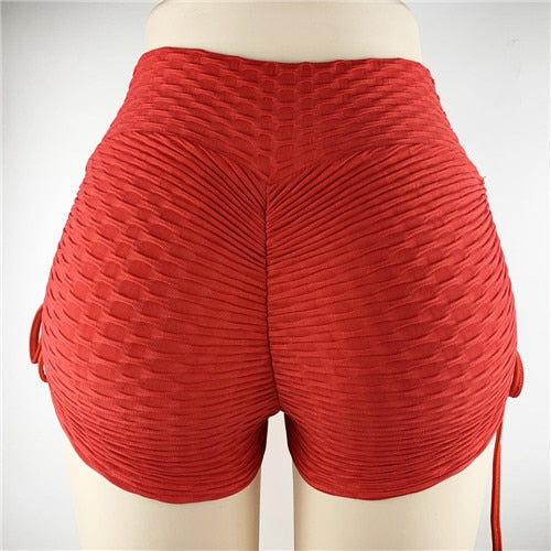 Push-Up High-Waist Sports Shorts Polyester Spandex