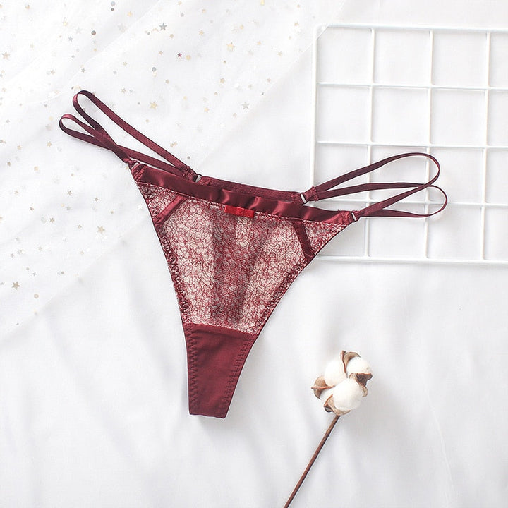Mesh Decorative Strap Figure-Enhancing Thong