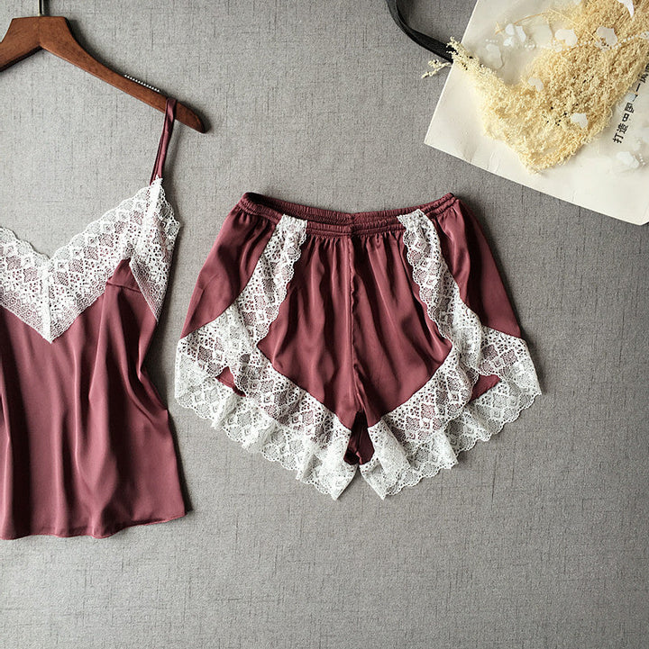 White Lace Two-Piece Nightwear Set