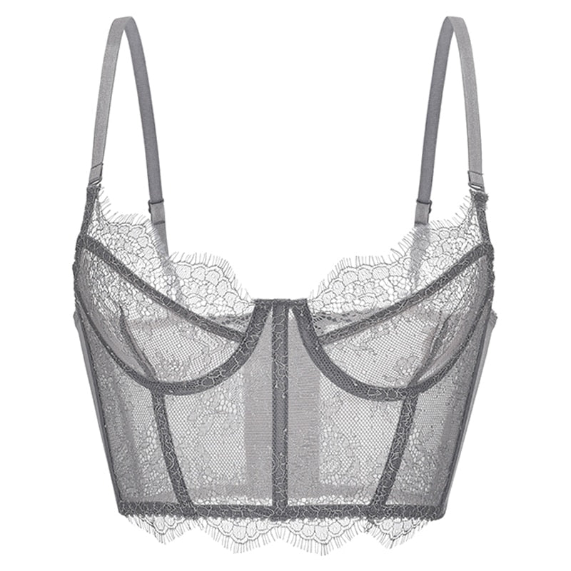 Adjustable Lace-Trim Bust-Enhancing Bra