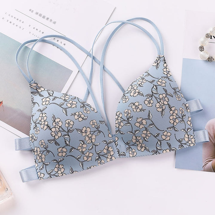 Front-Closure Push-Up Printed Bra