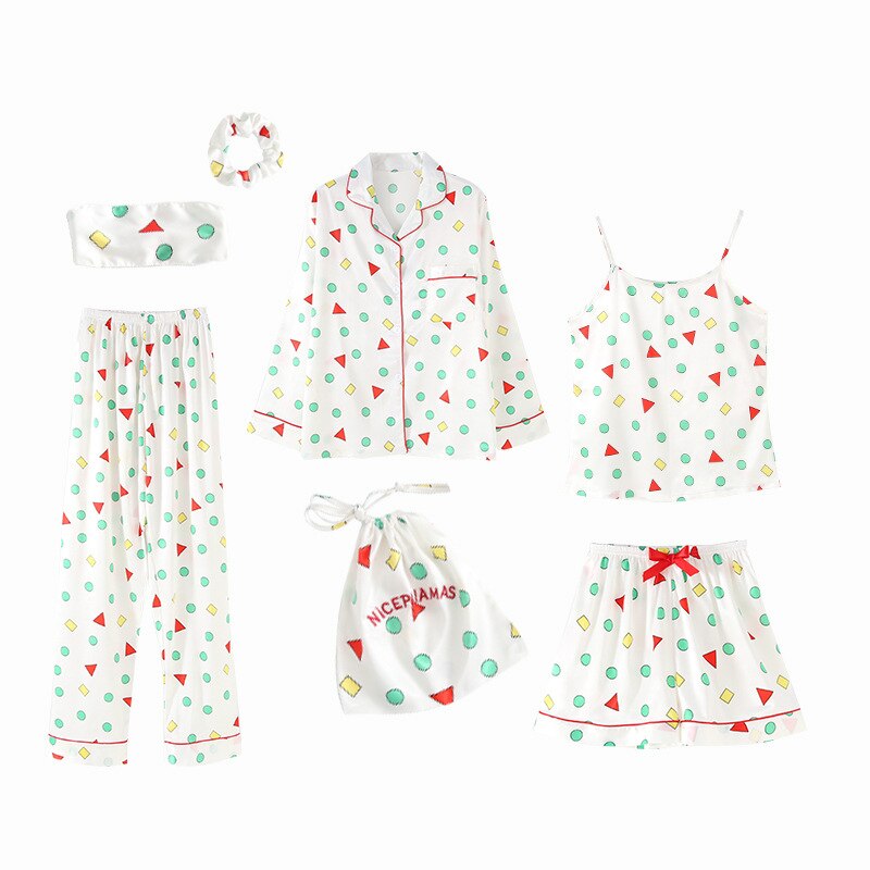 7-Piece Satin Pyjama Set