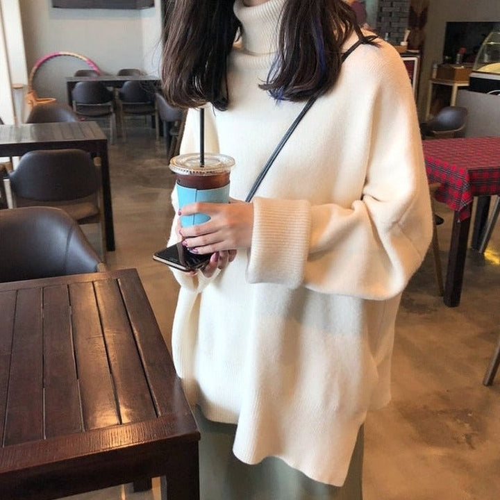 Oversized Turtleneck Knit Sweater