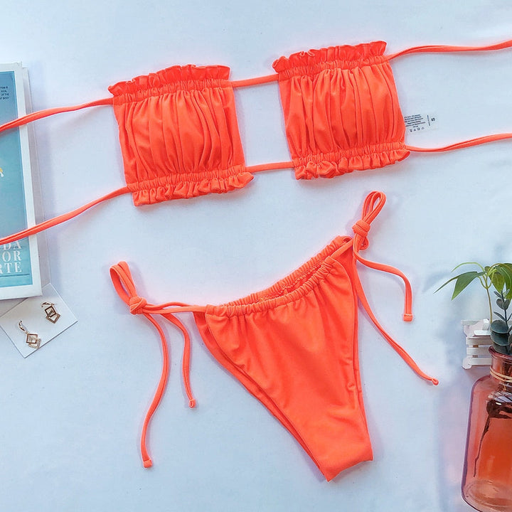 Strapless Ruffle Two-Piece Swimsuit