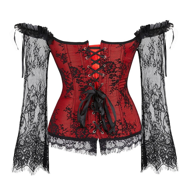 Lace Sleeve Decorative Adjustable Corset