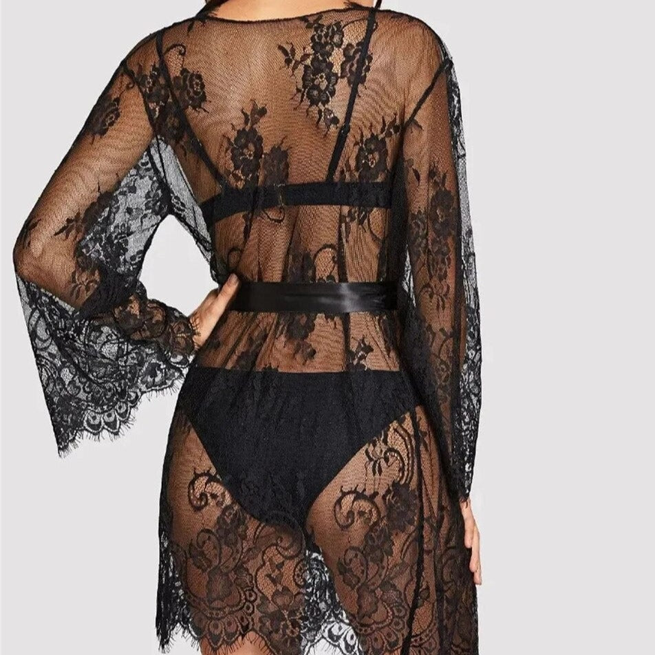 Short Floral Lace Mesh Women&
