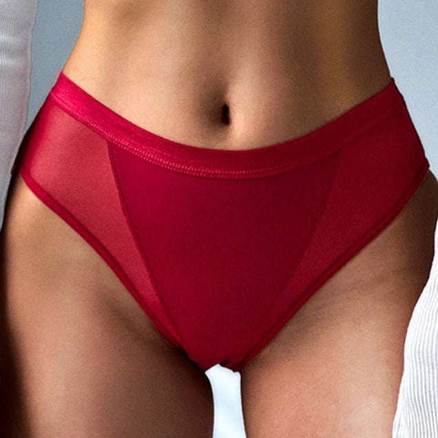 High-Waist Mesh-Insert Brief