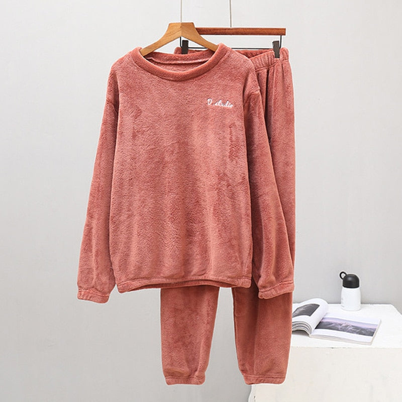 Warm Long-Sleeve and Long Pants Pyjama Set
