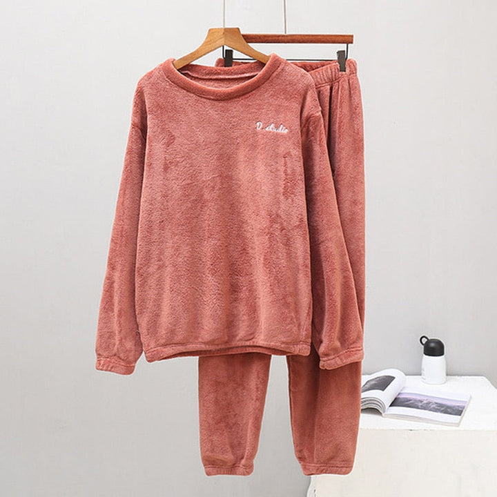 Warm Long-Sleeve and Long Pants Pyjama Set