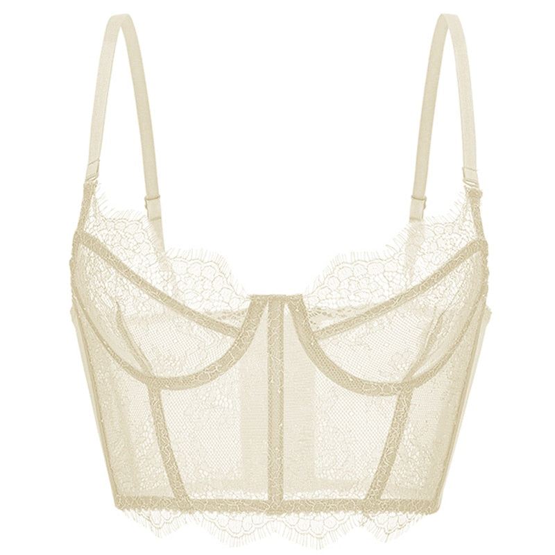 Adjustable Lace-Trim Bust-Enhancing Bra