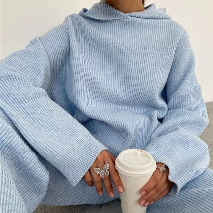Adjustable Waist Relaxed Knit Tracksuit Set