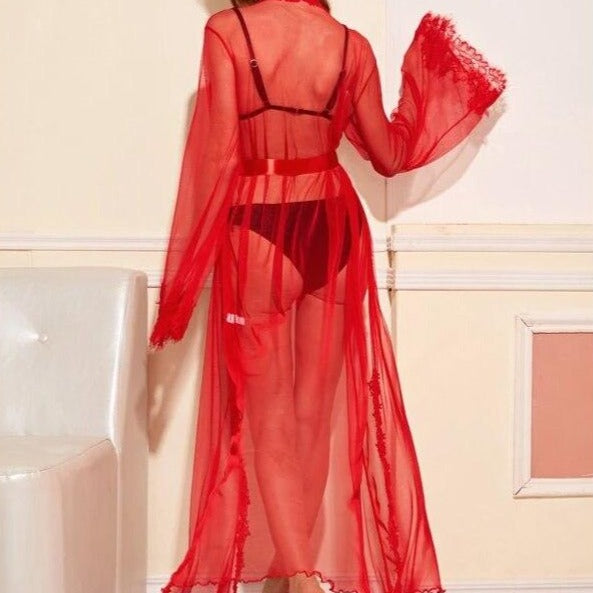 Long Mesh Fabric Flattering Women&