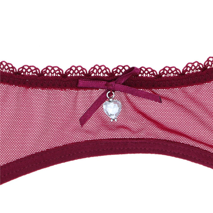Lace-Trim Mesh Garter Belt Adjustable
