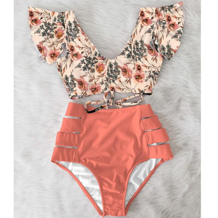 Bow-Tie High-Waist Two-Piece Swimsuit