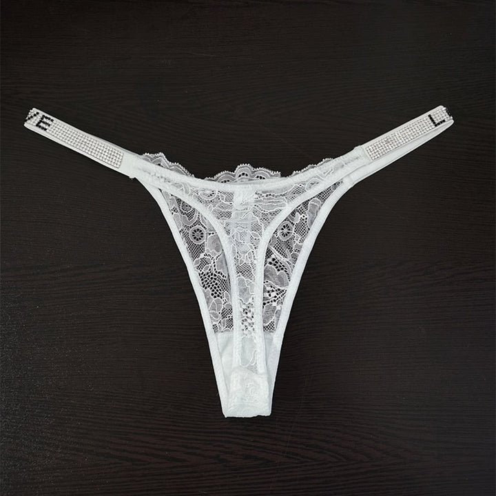 LOVE Lace-Trim Thong Decorative Strap