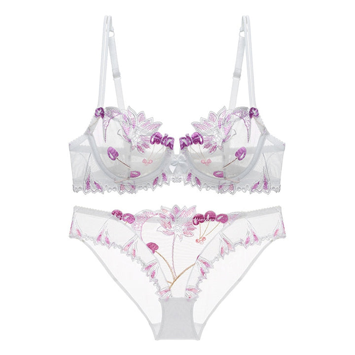 Embroidered Figure-Enhancing Lingerie Set