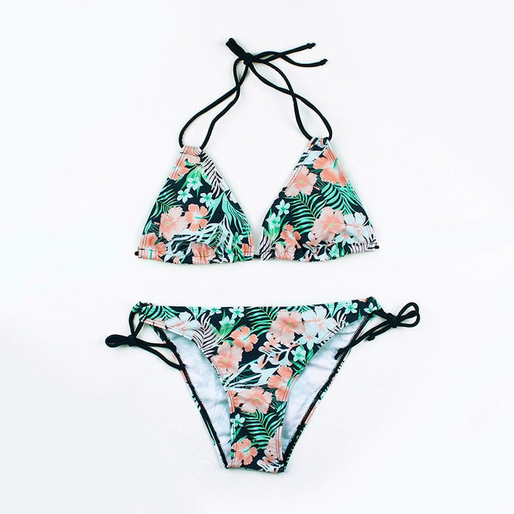 Halterneck Patterned Two-Piece Swimsuit