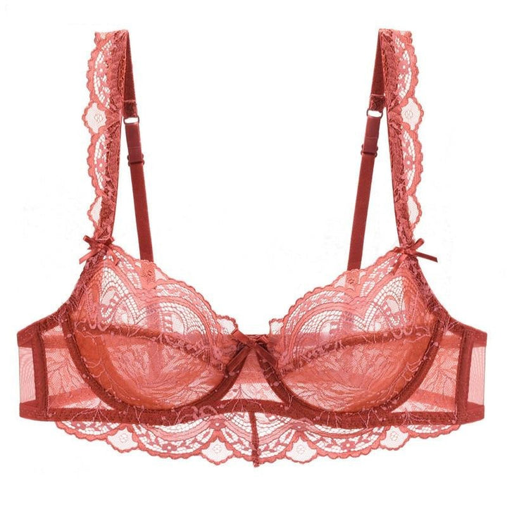Lace Bow-Strap Adjustable Decorative Bra