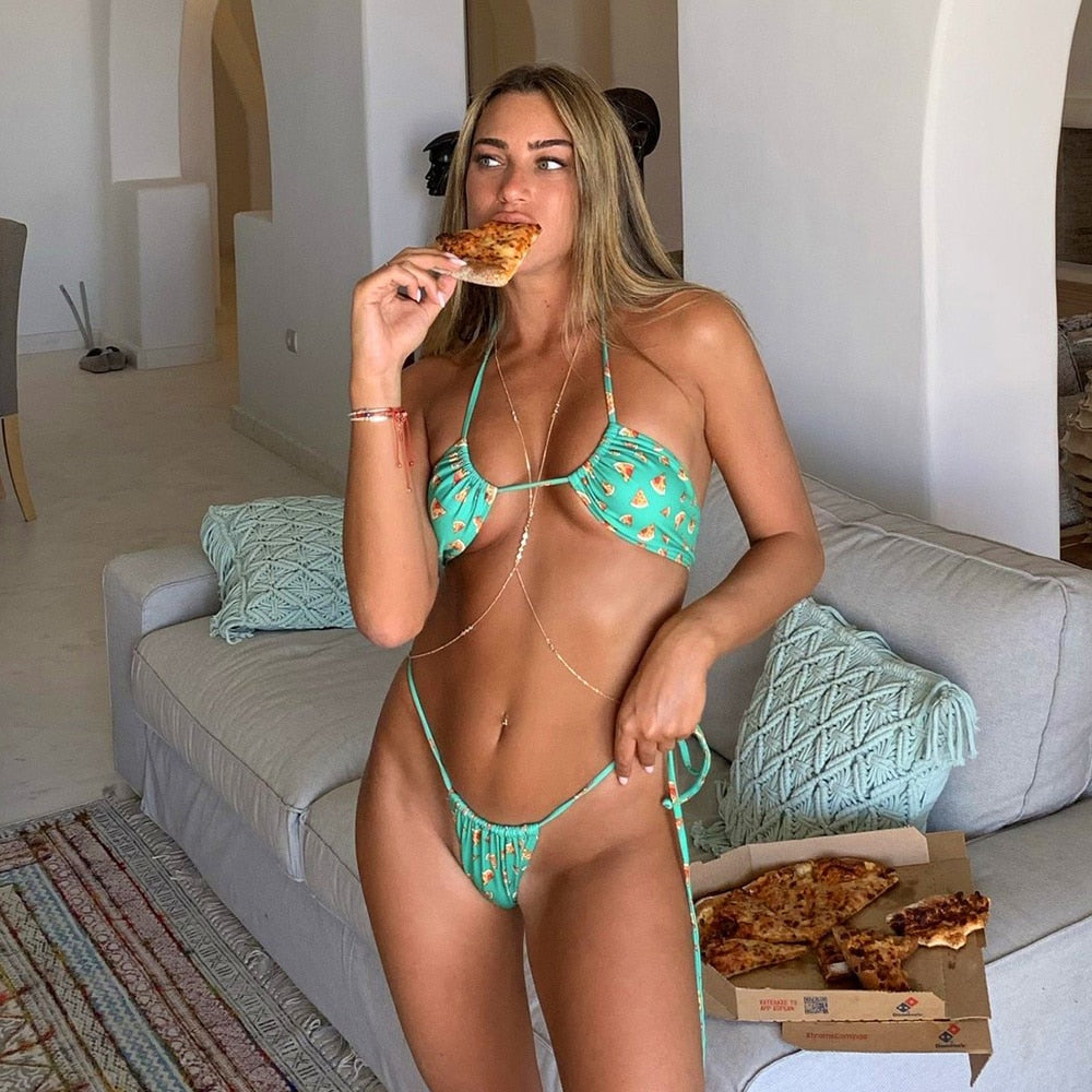 Printed Two-Piece Bikini Set Extended Strap Adjustment
