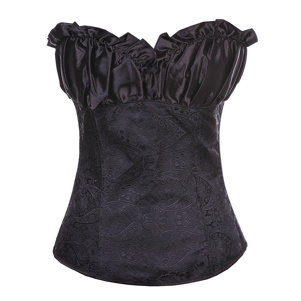 Satin Patterned Corset Adjustable Premium Elegant
