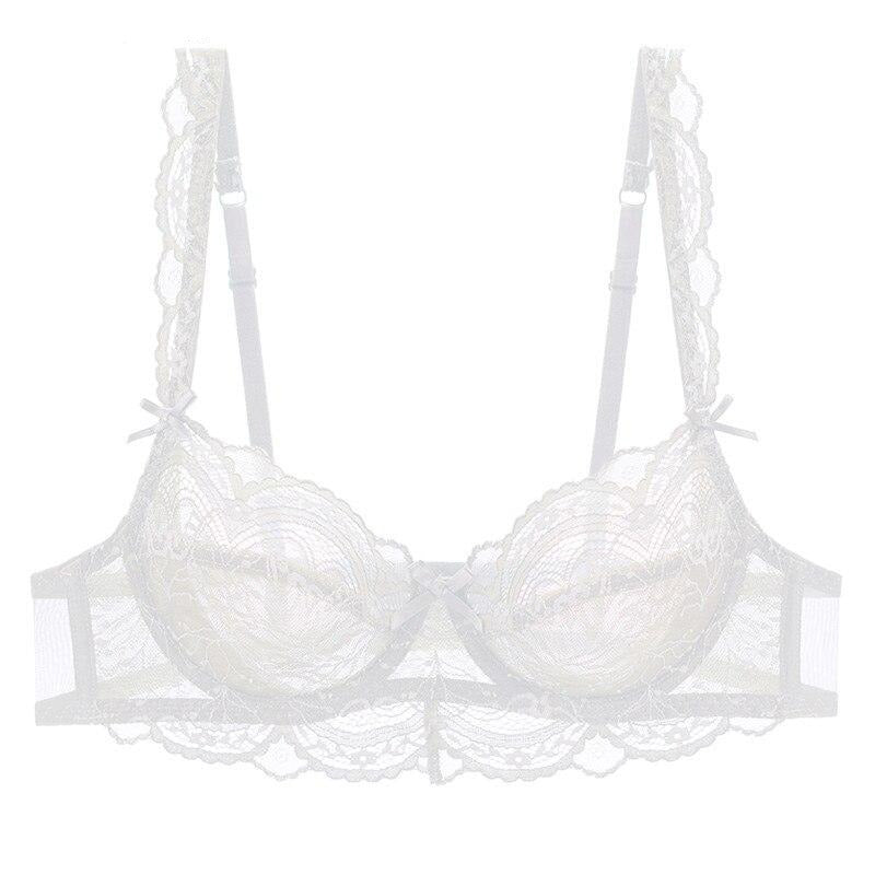 Lace Ruffle Bow-Trim Adjustable Bra